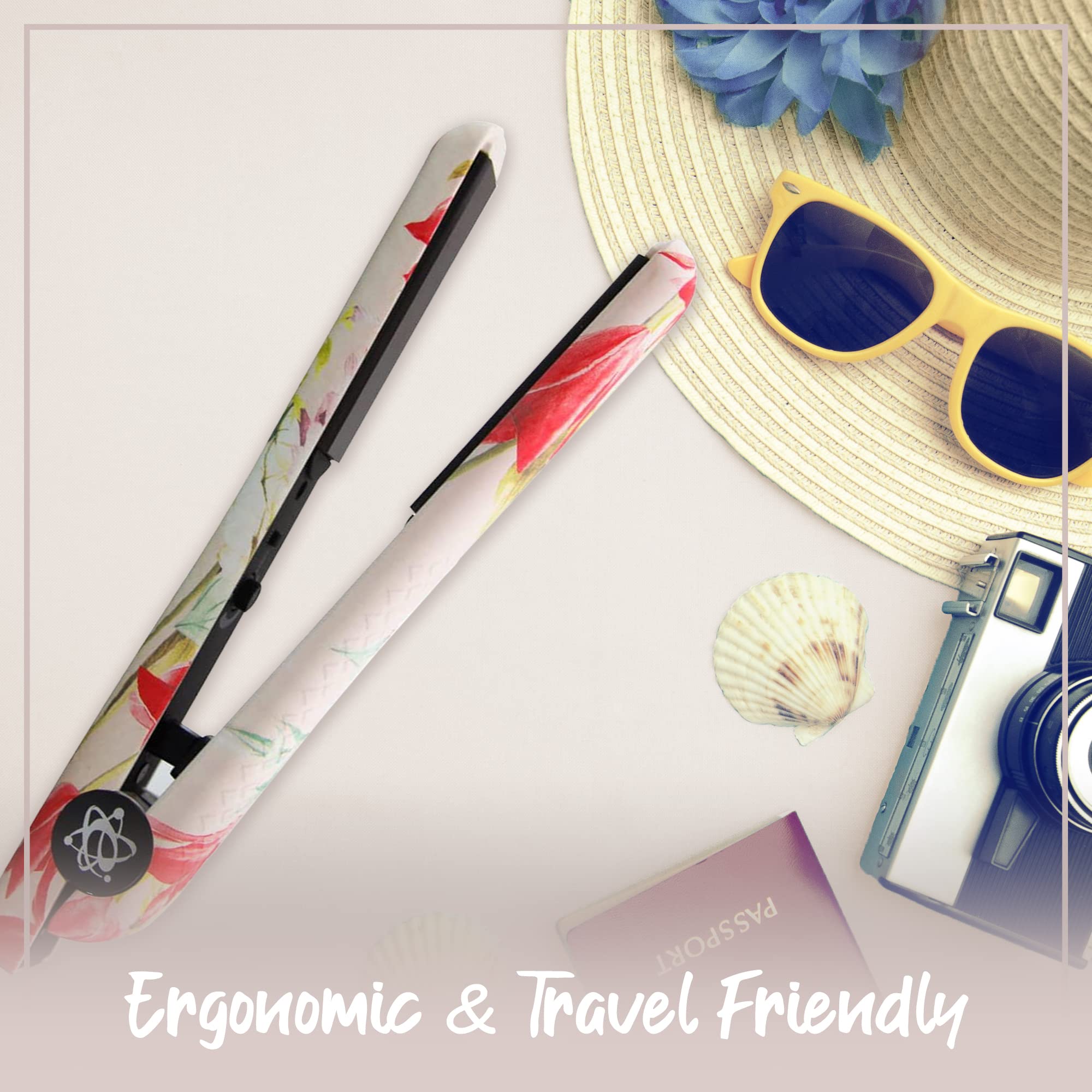 Sweet N Flower 1.25 Inch Flat Iron Hair Straightener - Professional Ceramic Plates for Smooth & Shiny Hair - Perfect for Home Use, Travel, and Salon Styling