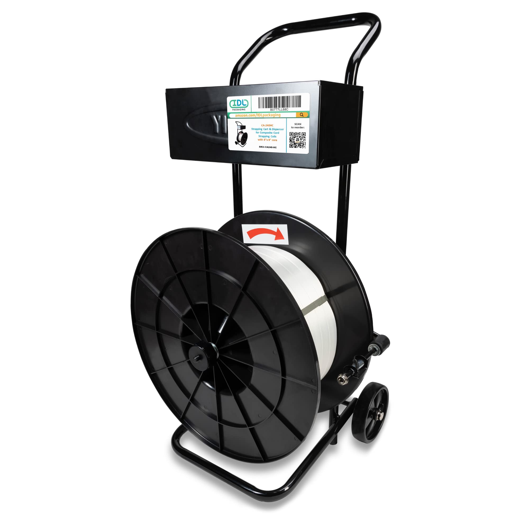 IDL Packaging CA-240HC Heavy-Duty Strapping Cart & Dispenser for 8