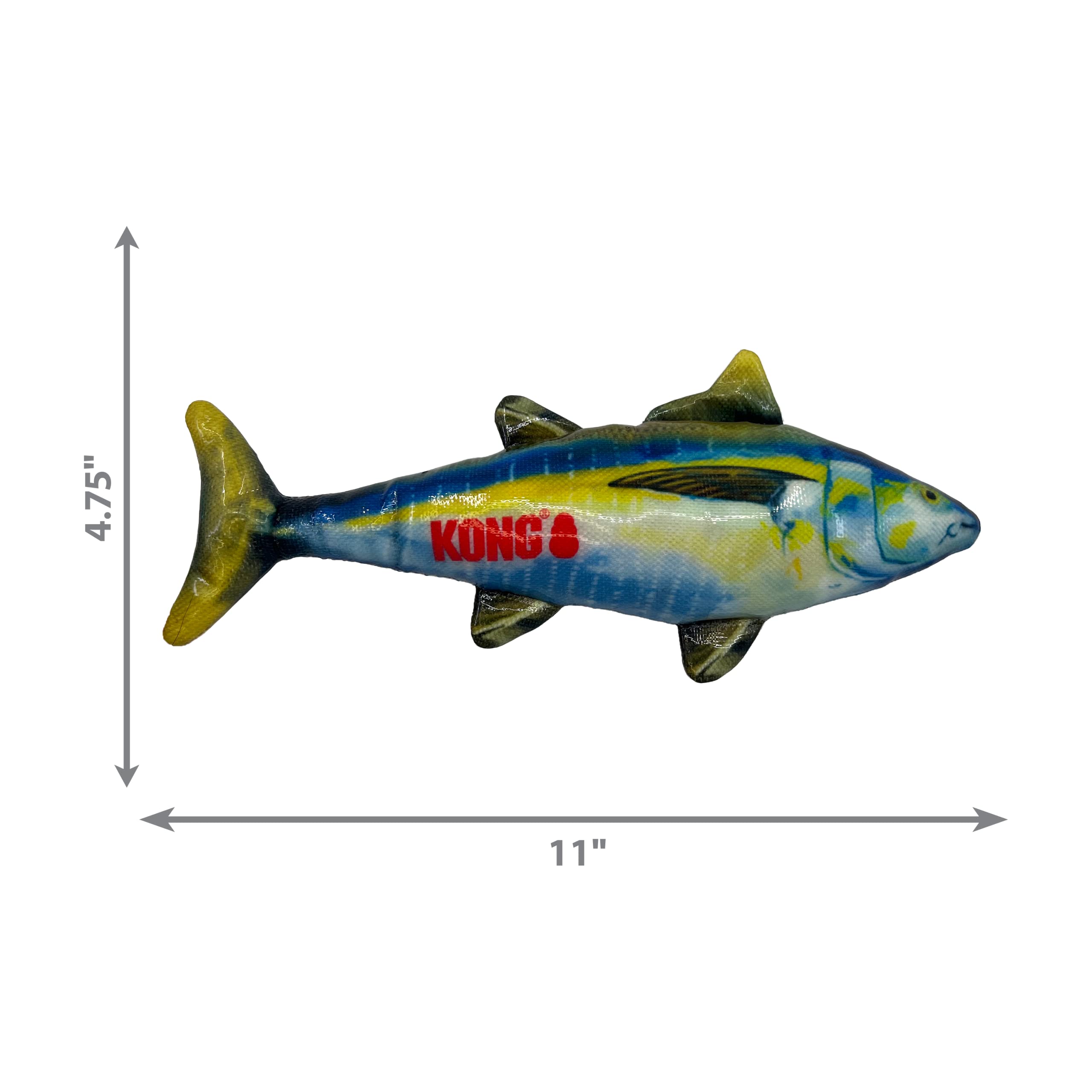 KONG Wild Shield Fish Shaped Durable Dog Chew Toy for Medium Breeds - Tuna Flavor | Interactive Play & Dental Health for Active Dogs