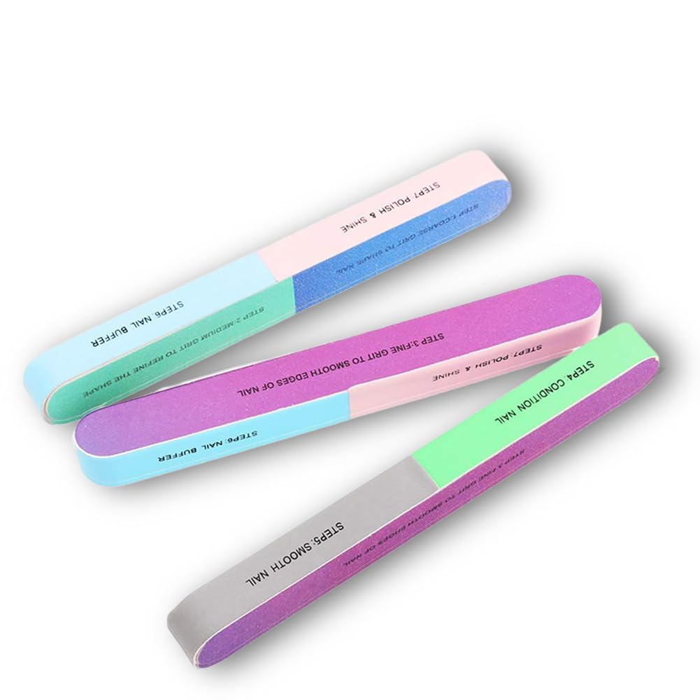 7-Sided Nail File & Buffer Set - Professional Manicure Kit for Women & Girls | Nail Polishing Buffer Block for Smooth, Shiny Nails | Perfect for Home Salon, Travel & DIY Nail Care