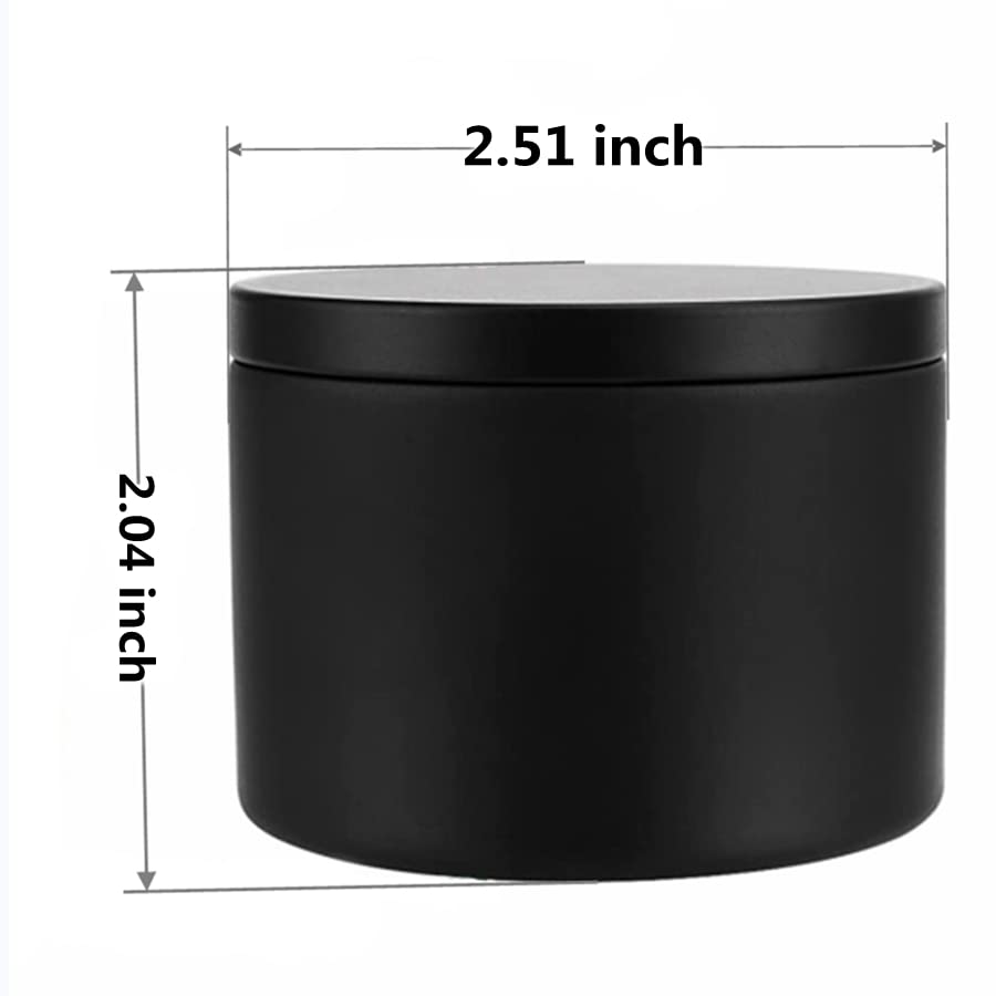 24-Piece 4oz Black Candle Tins with Lids - Small Candle Containers for Candle Making, DIY Arts & Crafts, Storage & Gift Giving - Perfect for Home Decor, Wedding Favors & Party Supplies