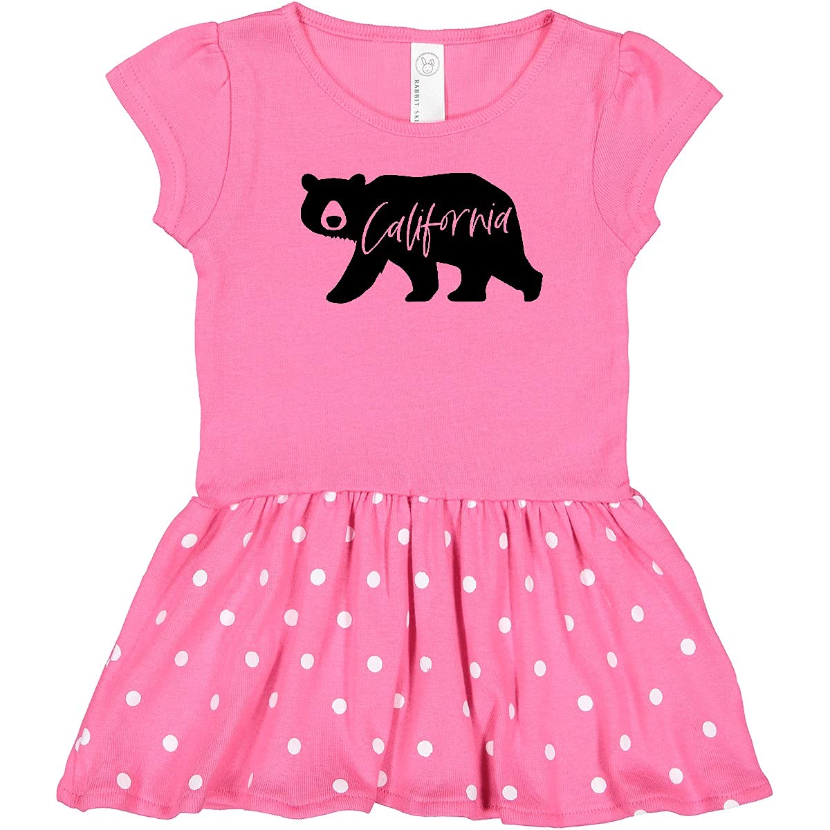Inktastic California Black Bear Silhouette Toddler Dress - Cute Animal Print Baby Girl Outfit for Playdates, Daycare & Family Photos