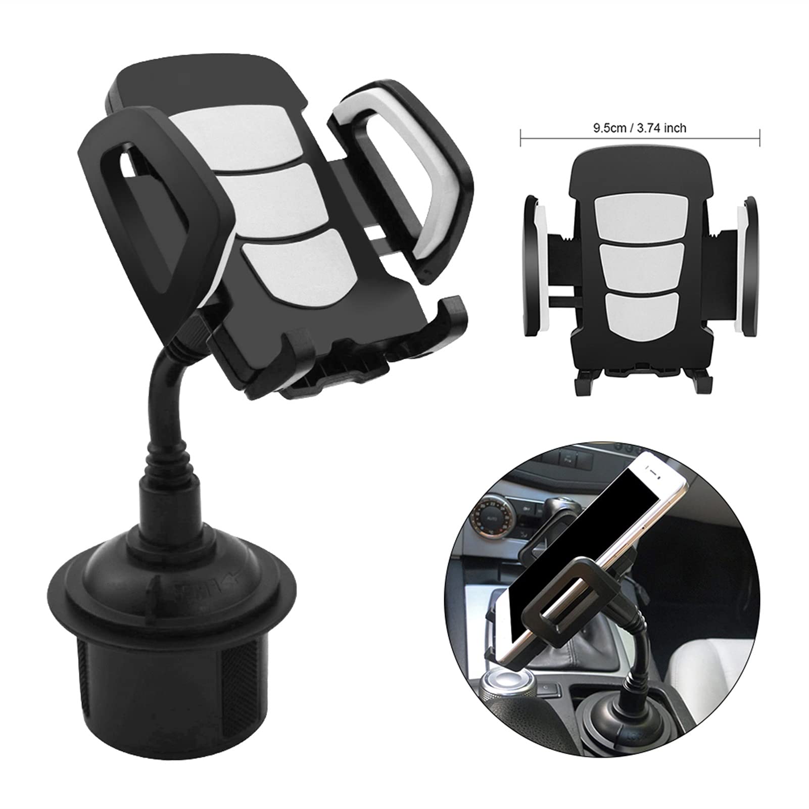 Universal Car Cup Phone Holder - Adjustable for Smartphones & Bottles - Perfect for Driving & Commuting