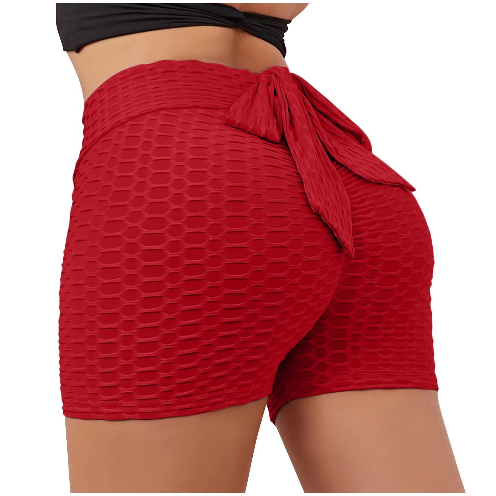 SHINELOVE Women's High-Waisted Gym Shorts - Stretchy Yoga Leggings for Running, Fitness & Workout - Breathable Activewear Pants for Yoga, Gym & Lounge Wear