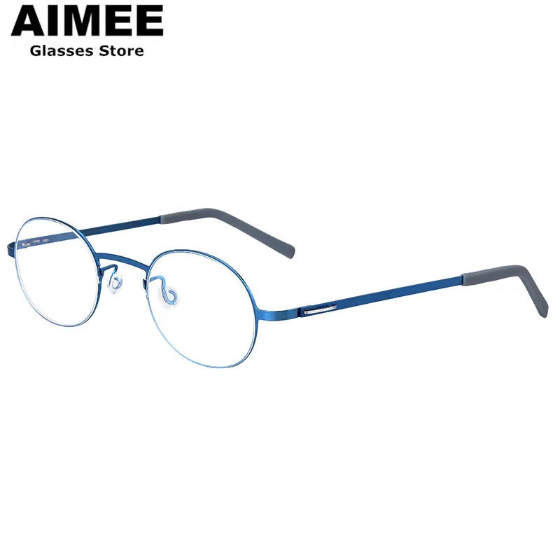 Aimee Women's Full Rim Oval Round Screwless Titanium Eyeglasses Frame - Lightweight & Durable for Work, Reading & Fashion