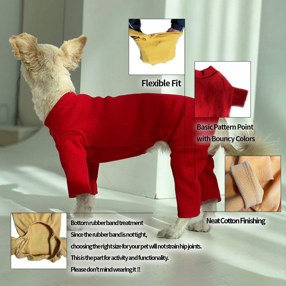 Soft Stretchable Dog Pajamas for Small Dogs - Cozy Onesie Jammies & Bodysuit (Small, Navy Blue) - Perfect for Indoor Lounging & Cold Weather Comfort