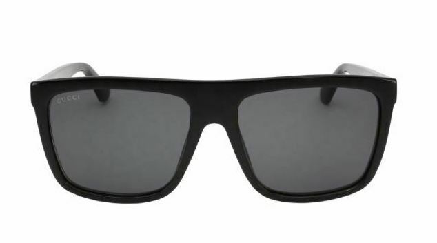 Gucci GG 0748S 001 Black/Gray Rectangle Polarized Sunglasses for Men - UV Protection, Luxury Fashion Accessory for Driving, Travel & Outdoor Activities