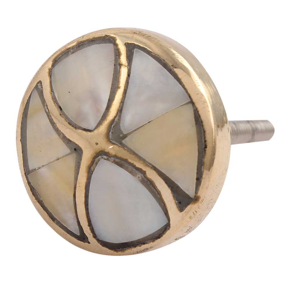 14 Pack Indian Shelf Mother of Pearl Brass Gold Sand Timer Drawer Knobs - Decorative Cabinet Hardware for Kitchen, Nursery, Dresser & Door Pulls - Premium Home Decor for Kids' Rooms & Vintage Furniture