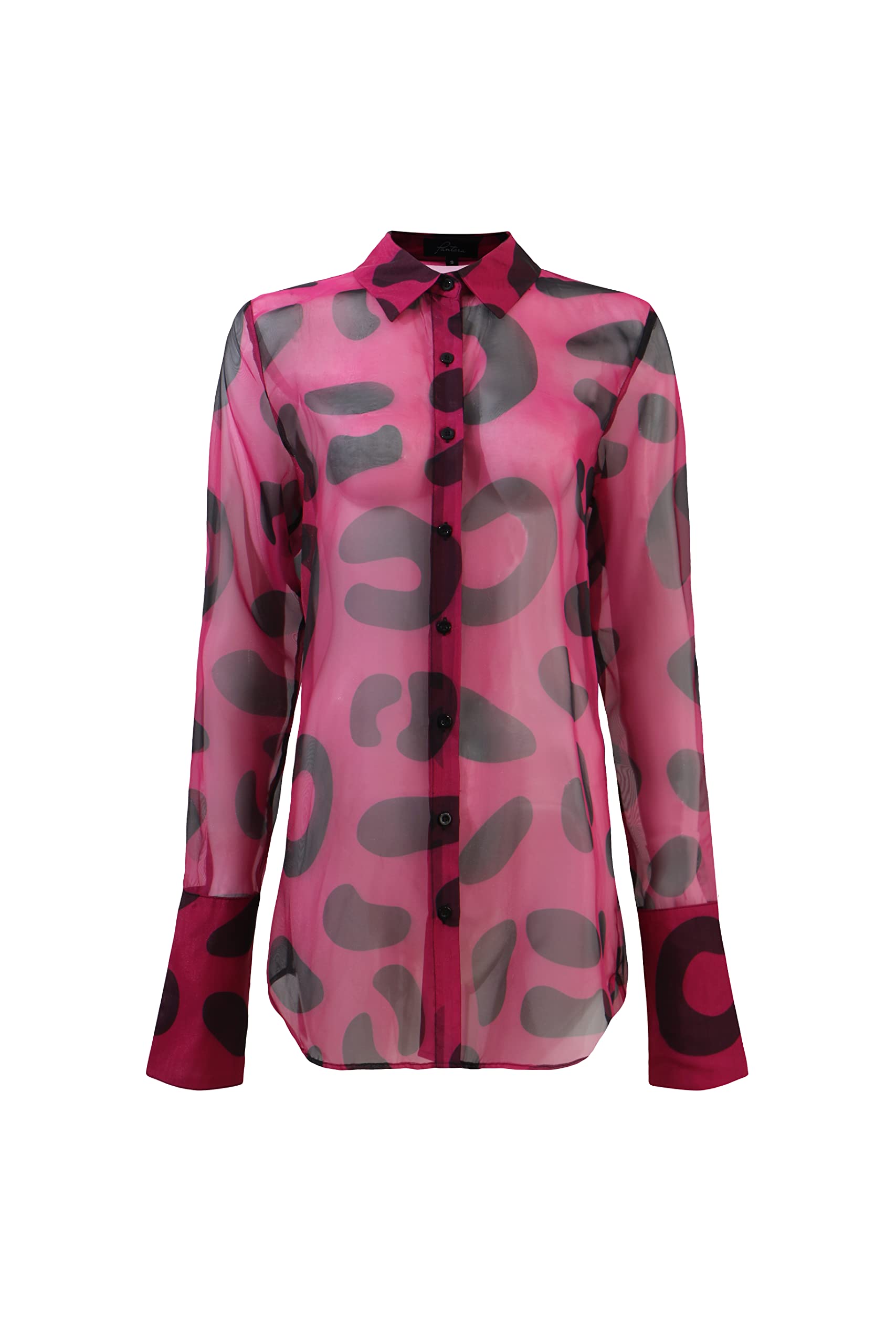 Pantora Women's LaTisha Organza Button Up Blouse - Elegant Sheer Long Sleeve Shirt for Office, Party & Special Occasions