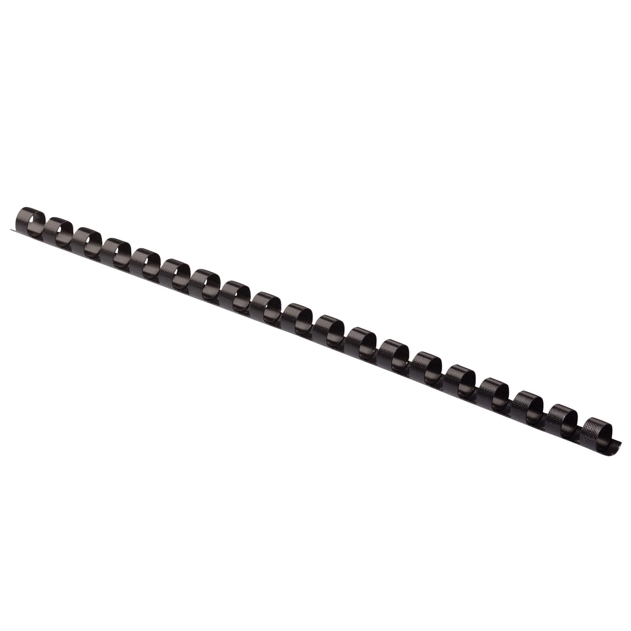 Fellowes 100-Pack Black Plastic Round Back Combs 1/4 Inch for Binding & Document Organization - Perfect for Office, School, and Filing Systems (Model 52366)