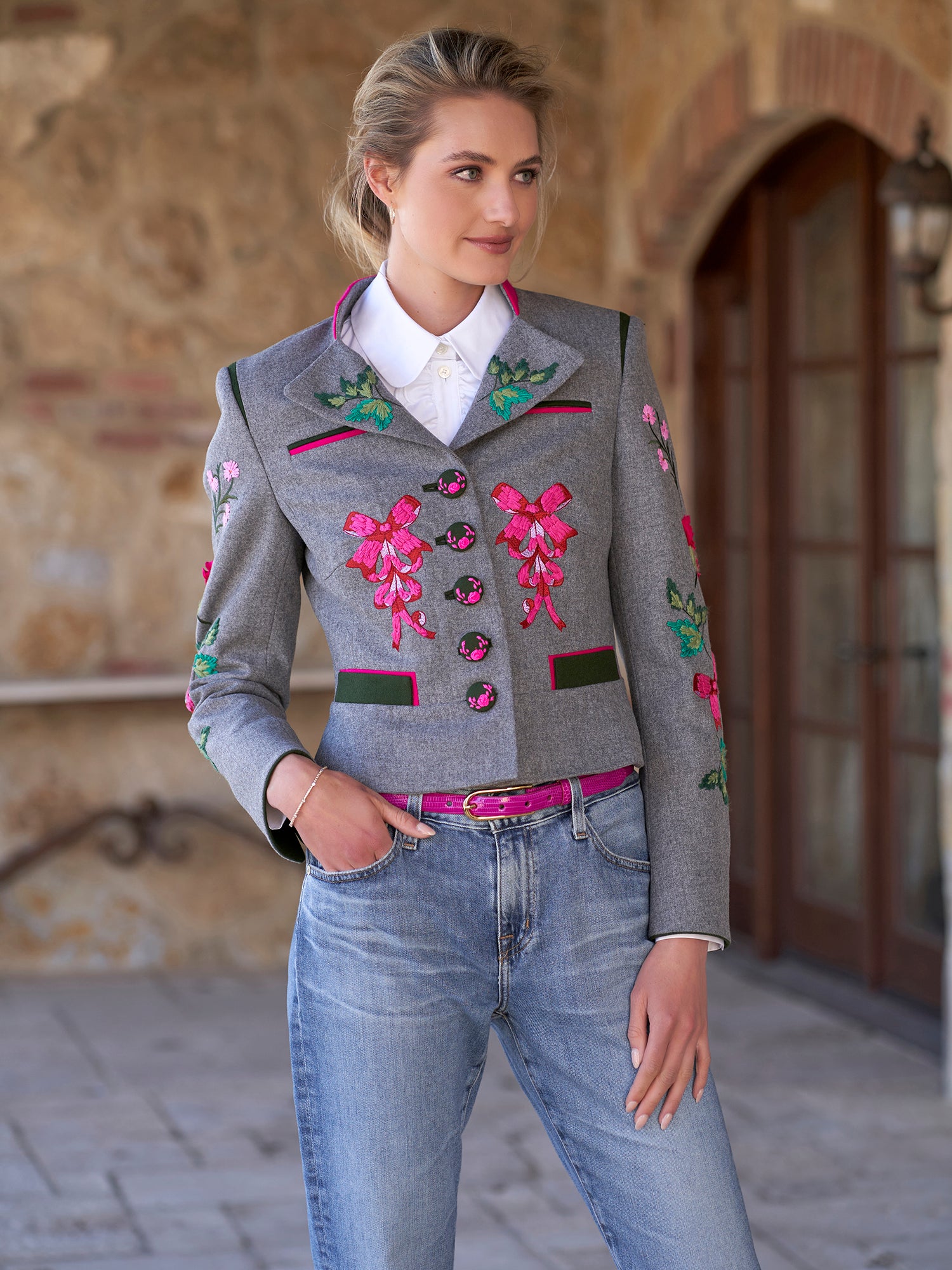 Mitzi Loden Embroidered Jacket - Women's Stylish Winter Coat with Floral Embroidery | Perfect for Outdoor Activities & Casual Wear