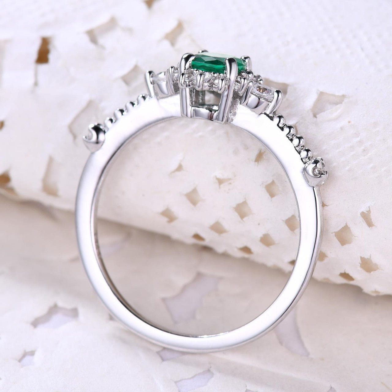 Minimalist Natural Emerald Engagement Ring - 5mm Round Zambian May Birthstone for Women | Perfect for Proposals, Anniversaries & Everyday Elegance