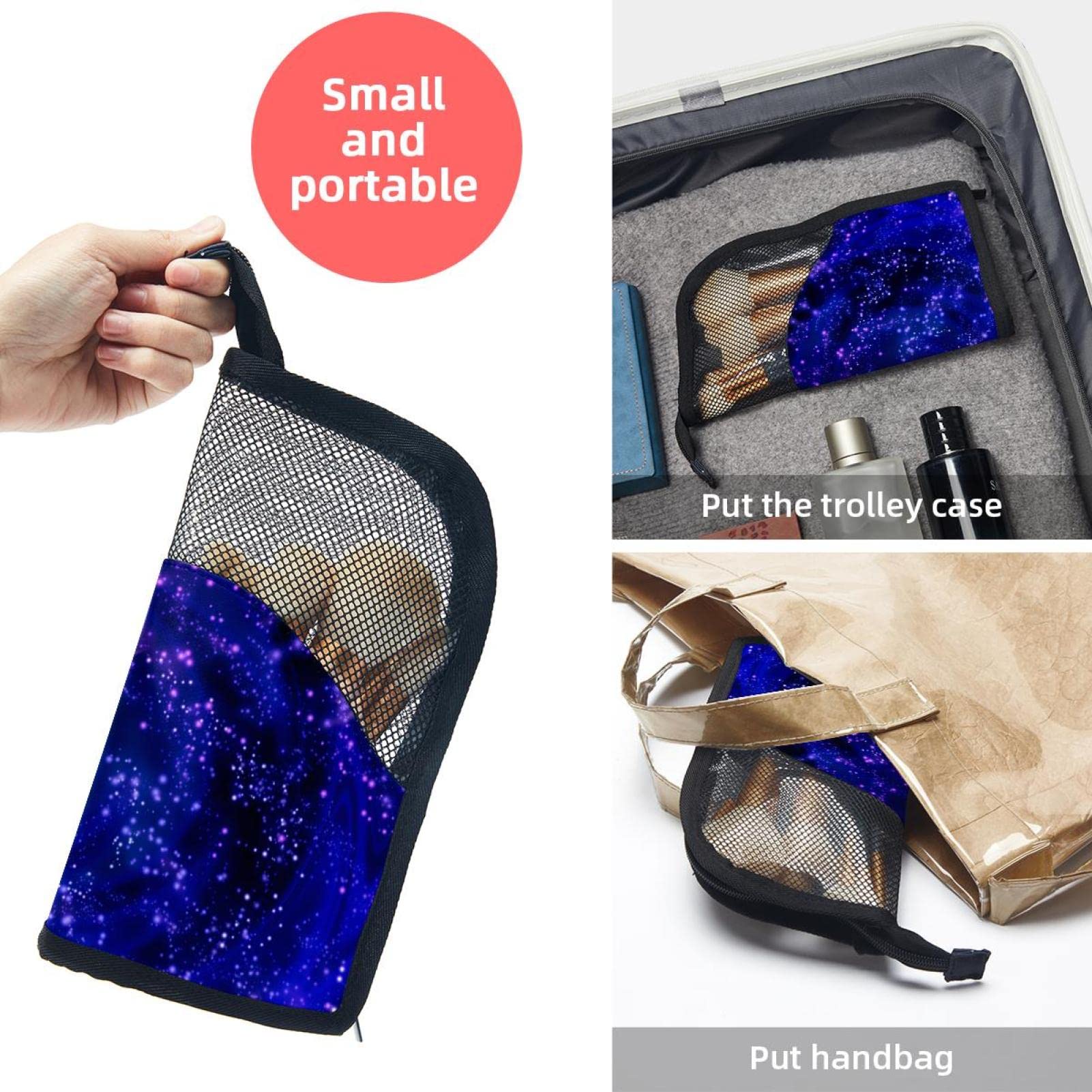 12-Piece Makeup Brush Organizer Bag - Purple Fantasy Universe Design, Portable Travel Cosmetic Brush Holder Case for Professional & Home Use