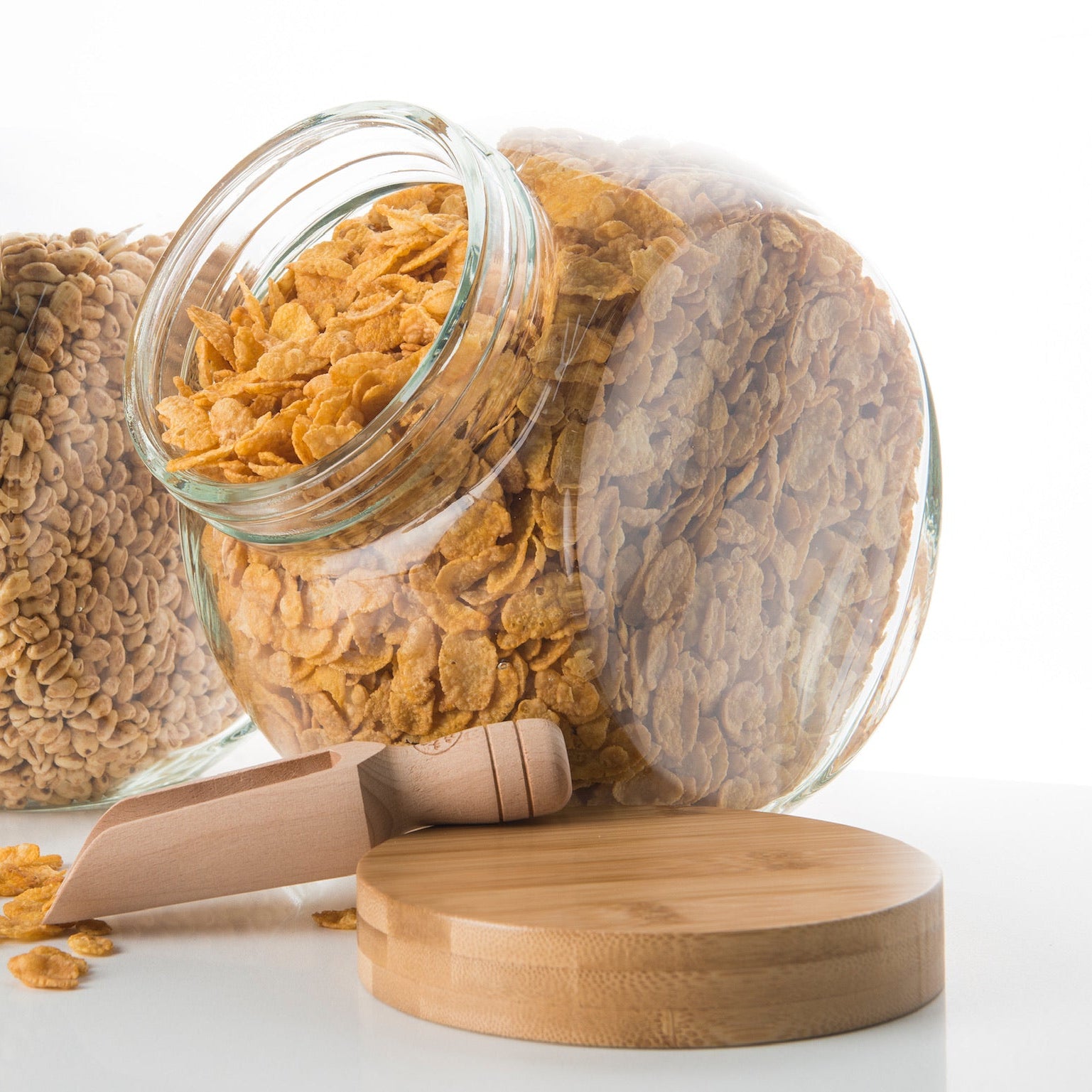 4L Glass Snack Jar with Bamboo Lid - Airtight Food Storage Container for Kitchen, Pantry & Office Organization - Perfect for Storing Dry Foods, Cookies, Nuts & Coffee Beans