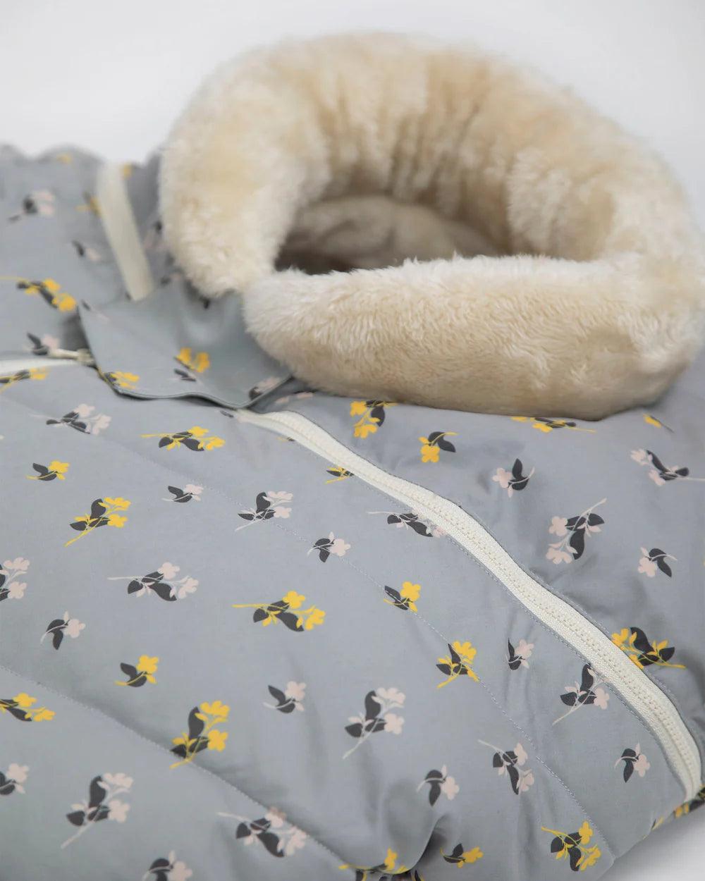 7 A.M. Car Seat Cocoon - Soft Sherpa Liner Cover with Benji Prints | Cozy Infant Car Seat Insert for Winter & Travel | Baby Shower Gift Idea