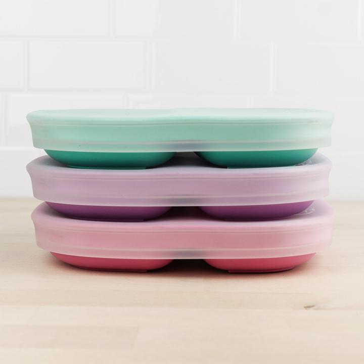 RePlay 7-Section Divided/Flat Silicone Plate Cover - Microwave & Freezer Safe, Perfect for Meal Prep, Baby Food & Leftovers Storage