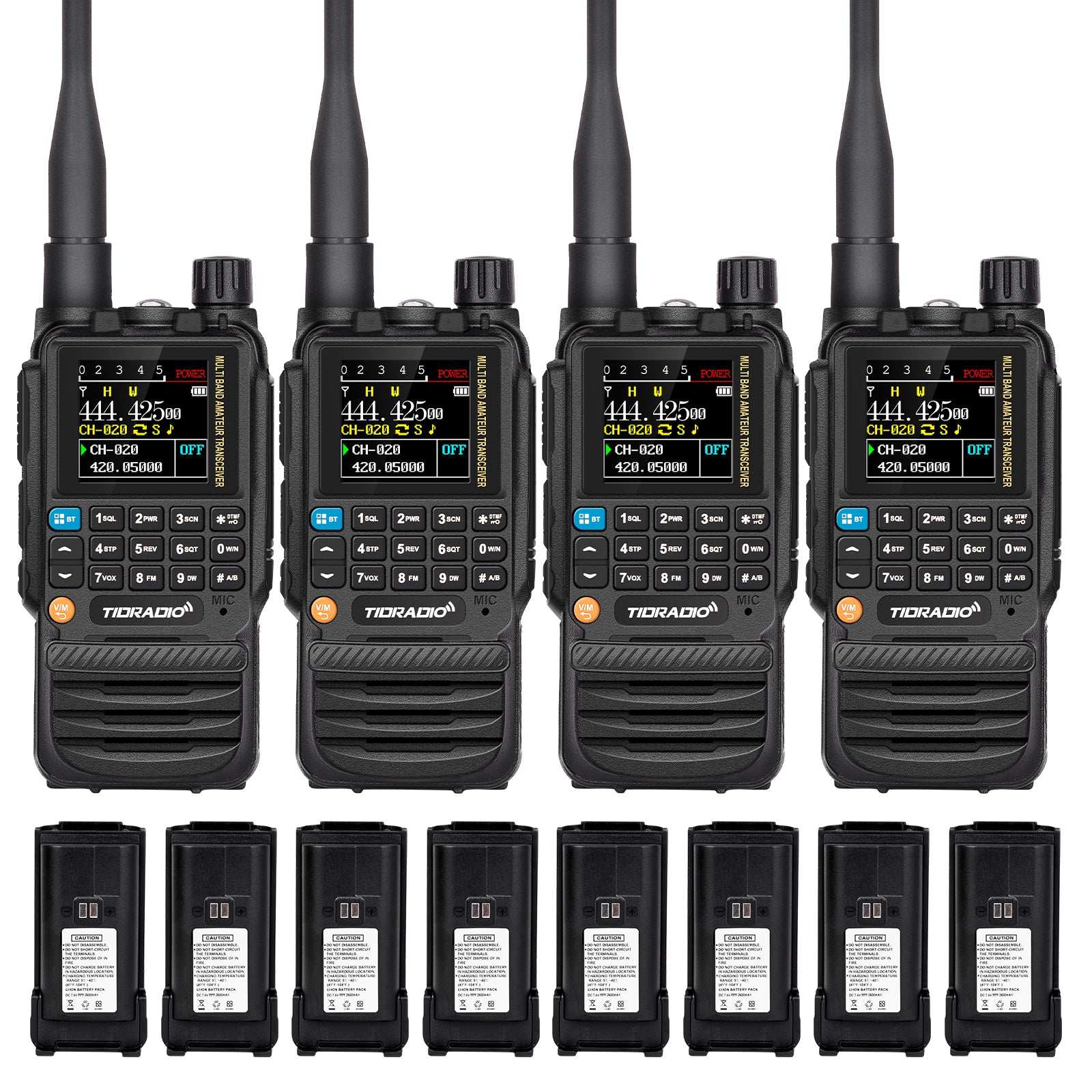 TD H3 Ham GMRS Radio 4 Pack with Spare Battery - Long Range Two Way Radios for Outdoor Adventures, Hiking, Camping & Emergency Communication