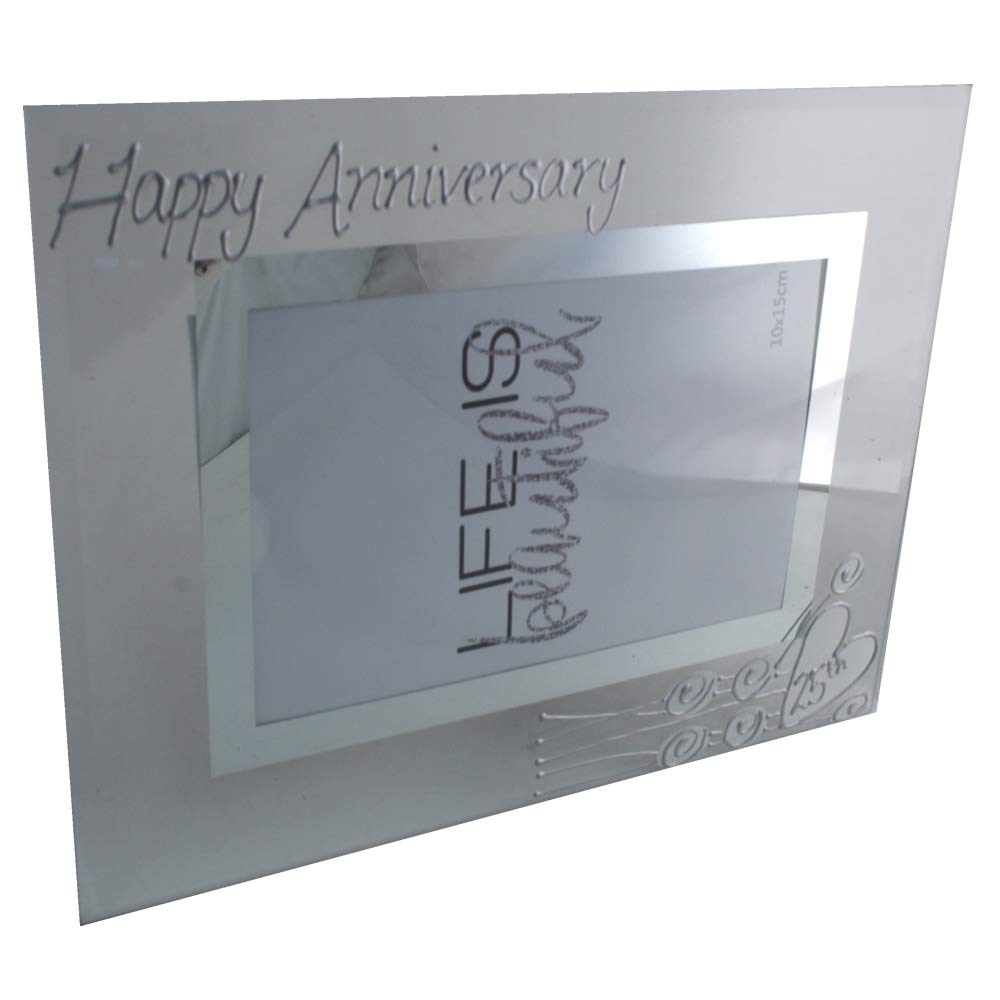Dreamair 25th Silver Wedding Anniversary Gift Set - Elegant Wine Glasses & Photo Frame for Couples | Romantic Anniversary Gift Idea for Husband Wife | Perfect for Anniversary Celebrations, Parties & Home Decor