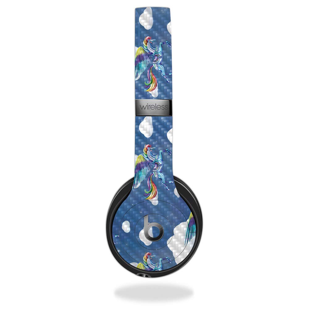 MightySkins Carbon Fiber Skin for Beats Solo 3 Wireless Headphones - Rainbow Pegasus Design | Protective & Durable Textured Cover | Easy to Apply & Remove | Made in USA | Perfect for Gym, Travel & Daily Use
