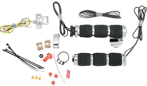 Avon MT-IN-AIR-90CBH Heated Motorcycle Grips with Air Cushion & Throttle Boss - Chrome | Comfortable Cold Weather Riding for Harley, Honda, Yamaha & More