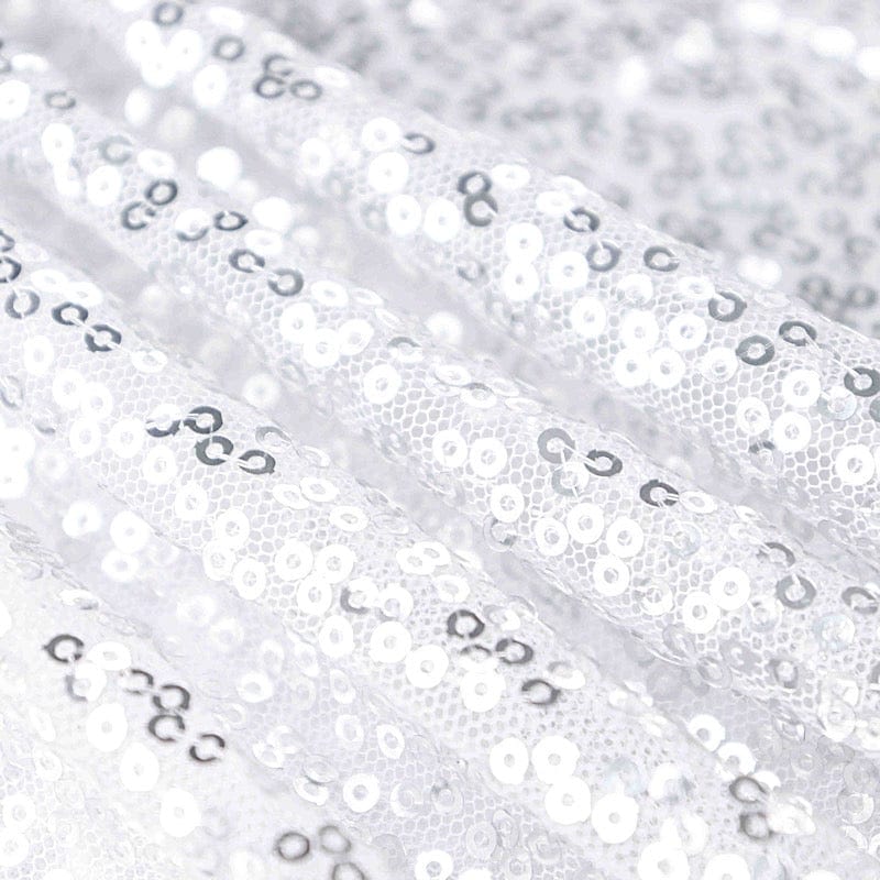 17 ft Sequin Pleased Satin Table Skirt with Closure Strip - Elegant Party Decor for Weddings, Banquets & Special Events
