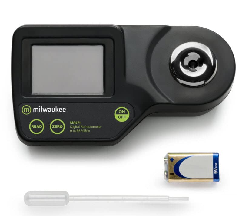 Milwaukee MA871 Digital Brix Refractometer - 0-85% Brix Range for Sugar Content Measurement | Perfect for Brewing, Winemaking & Food Processing