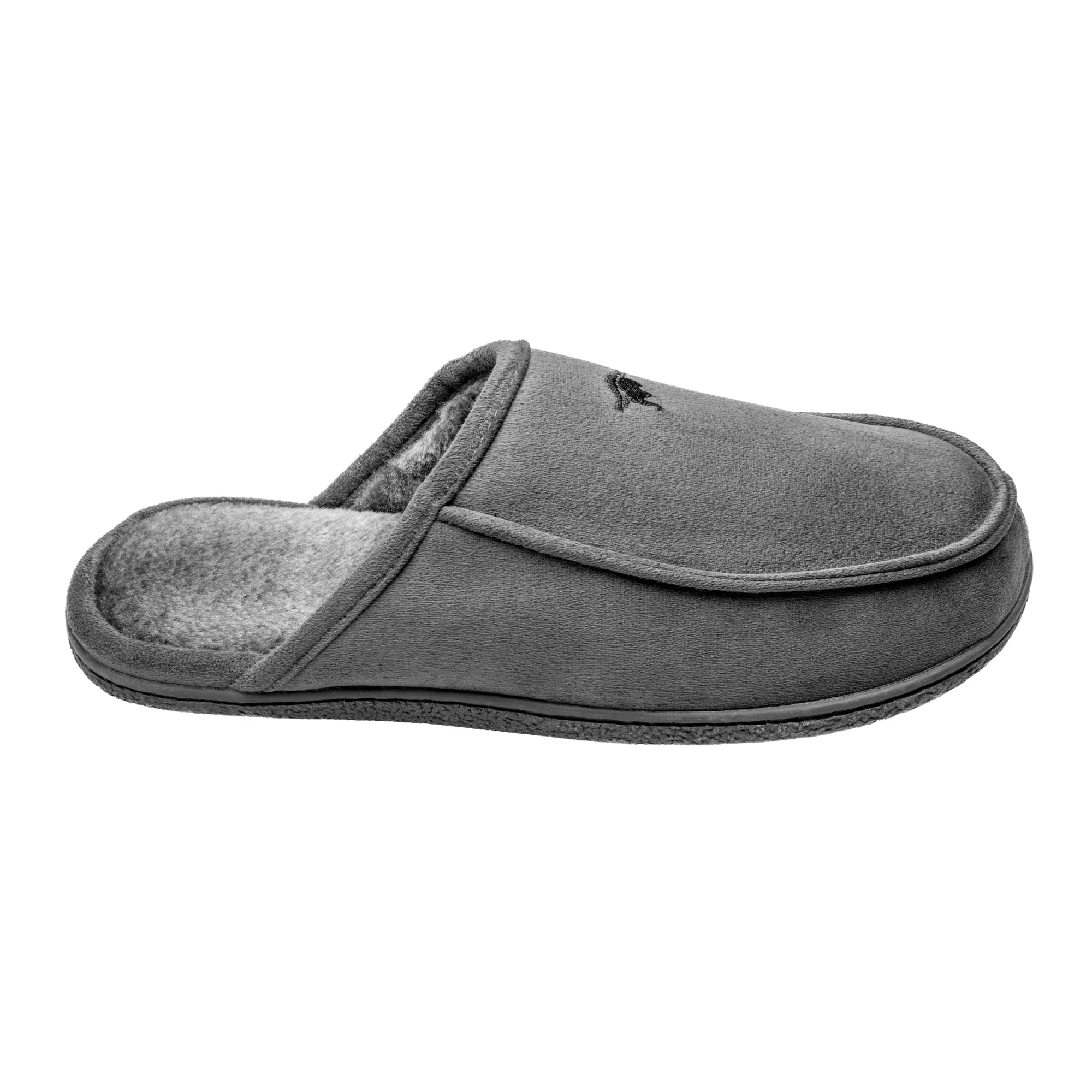 **Men's Memory Foam Slippers - Suede Plush Lined Indoor/Outdoor Clogs - Orthotic Support House Shoes for Comfort & Relaxation at Home, Office, or Travel**