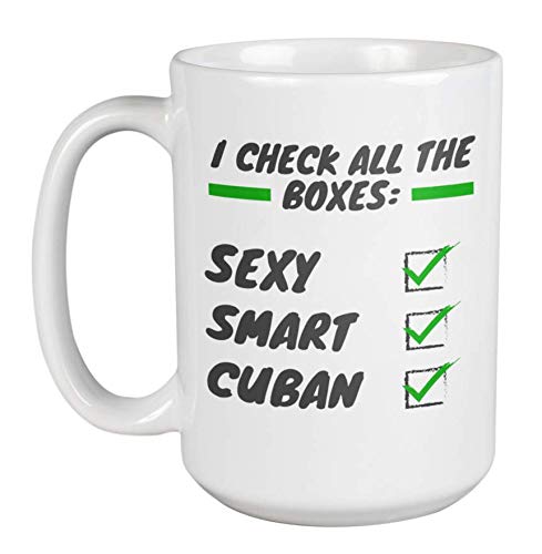 Sexy Cuban Hispanic Coffee & Tea Mug - 15oz Ceramic Cup for Cuba Souvenirs, Gifts & Home Decor - Perfect for Cuban Coffee, Tea or Hot Chocolate Lovers