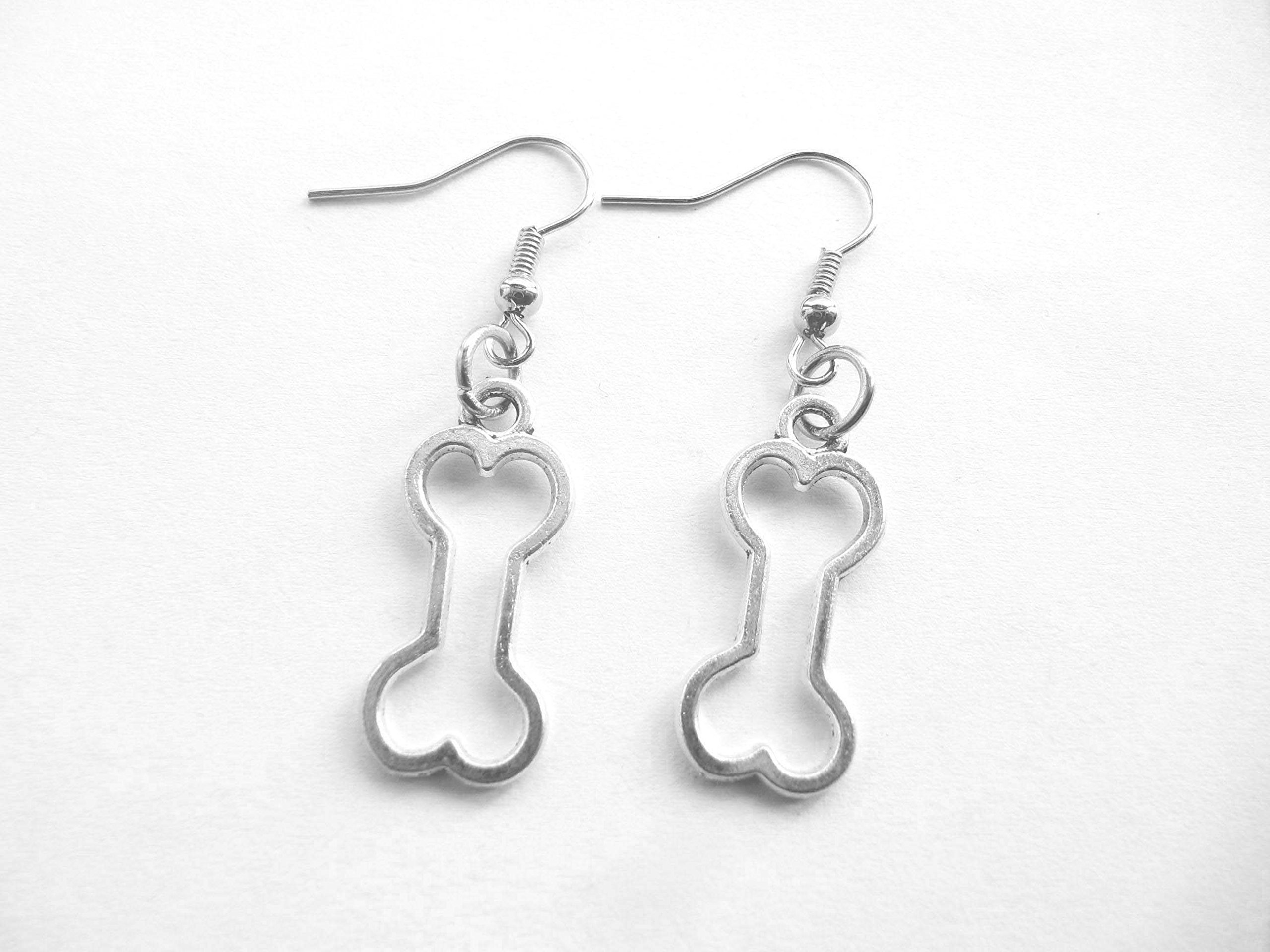 Antiqued Silver Dog Bone Earrings - Handmade Fall Jewelry for Dog Lovers | Perfect for Pet-Themed Parties, Casual Wear & Gift Giving