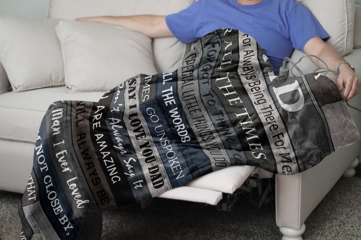 60x50 Inch Soft Fleece Blanket - Perfect Birthday Gift for Dad from Daughter or Son | Cozy Throw for Father's Day, Christmas & Relaxing at Home