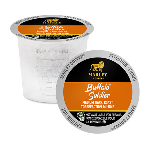 Marley Coffee Buffalo Soldier Single Serve Coffee Pods 24 Pack - Rich & Bold Flavor for Keurig Brewers - Perfect for Home, Office & Travel