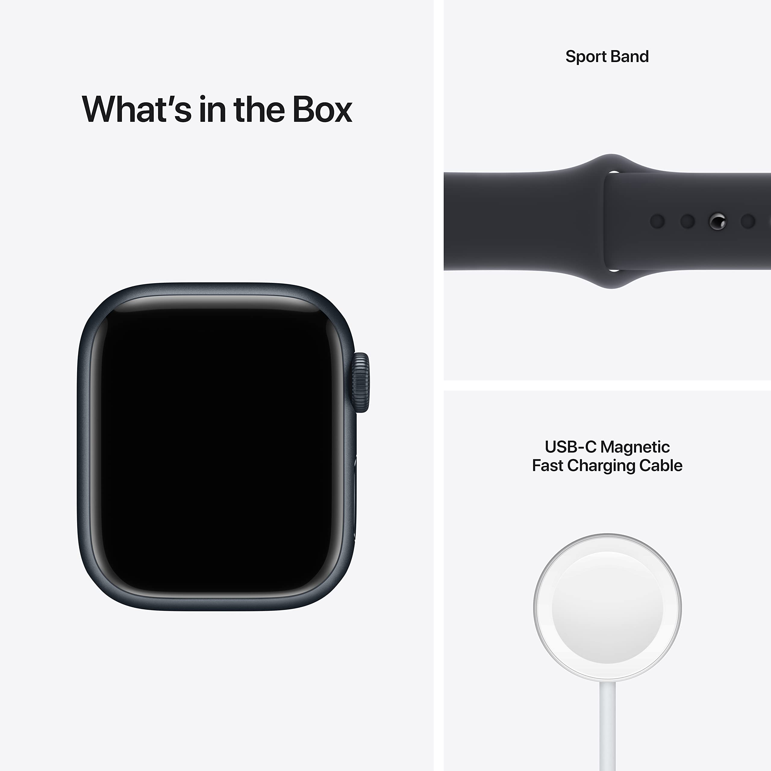 Apple Watch Series 7 GPS 41mm - Midnight Aluminum Case with Midnight Sport Band (Renewed) | Smartwatch for Fitness Tracking, Heart Rate Monitoring & iPhone Connectivity | Perfect for Workouts, Running & Daily Use