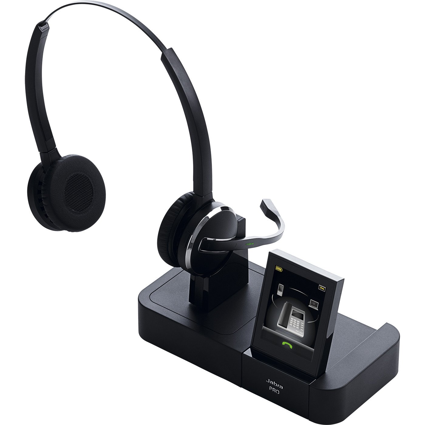 Certified Refurbished Jabra PRO 9465 Duo Wireless Headset with Touchscreen - Compatible with Desk Phones, Softphones & Mobile Phones for Office, Call Center & Remote Work