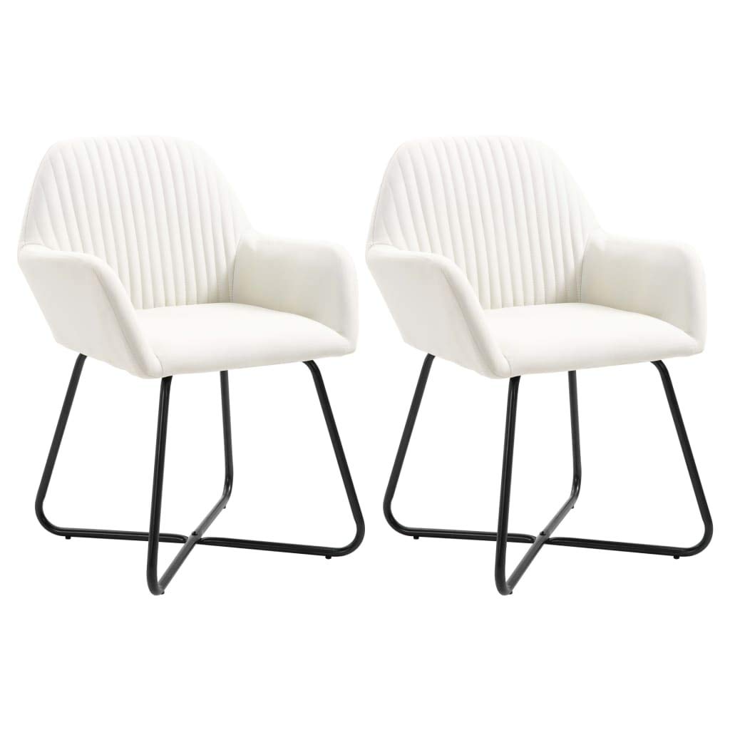 2-Piece Cream Fabric Patio Dining Chairs Set - Waterproof Outdoor Chairs for Garden, Yard, Lawn - Perfect for Backyard BBQs, Poolside Relaxation & Outdoor Entertaining