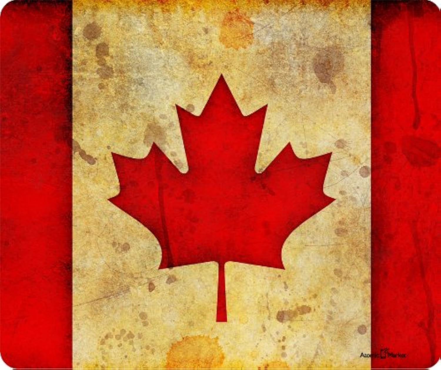 Atomic Market Canada Canadian Grunge Flag Thick Mouse Pad - Large Non-Slip Gaming & Office Desk Mat for Computers, Laptops, and Workstations
