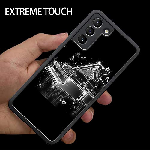 Samsung Galaxy S21 Case - Black & White Piano Design Shockproof TPU Protective Phone Cover - Perfect for Daily Use, Work & Travel Protection