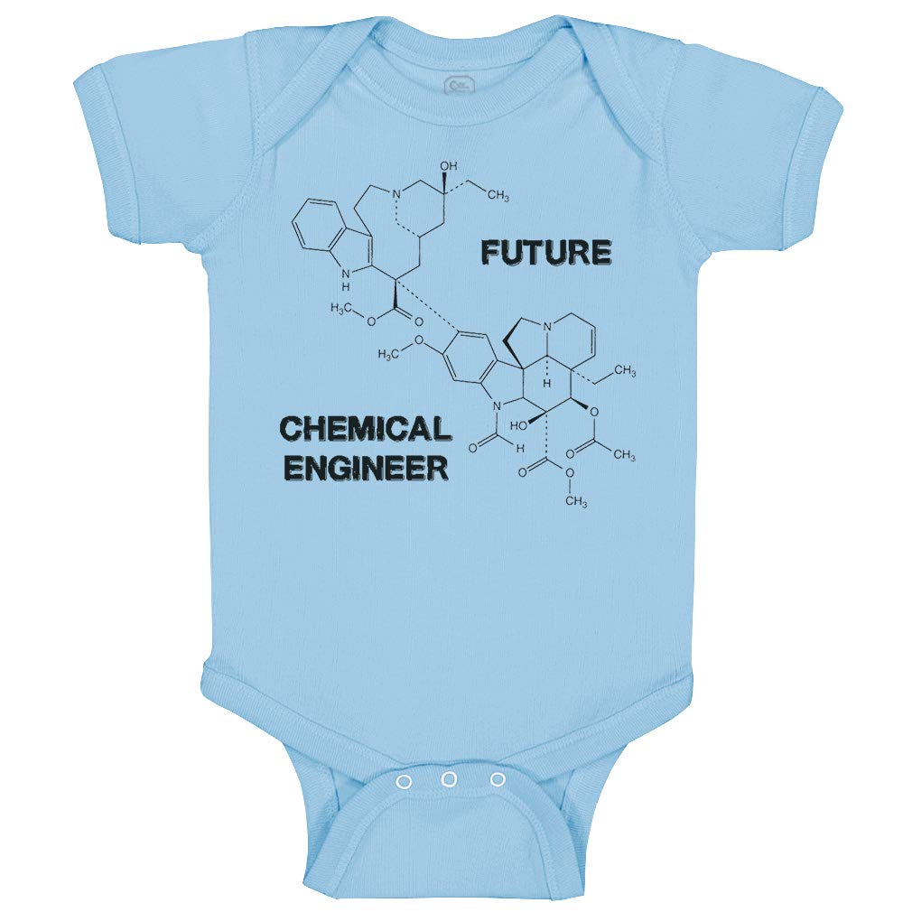 Custom Baby Bodysuit - Future Chemical Engineer Science Themed Funny Cotton Onesie for Boys & Girls (6 Months, Light Blue) - Perfect for Science Fair Events, STEM Parties & Cute Photo Shoots