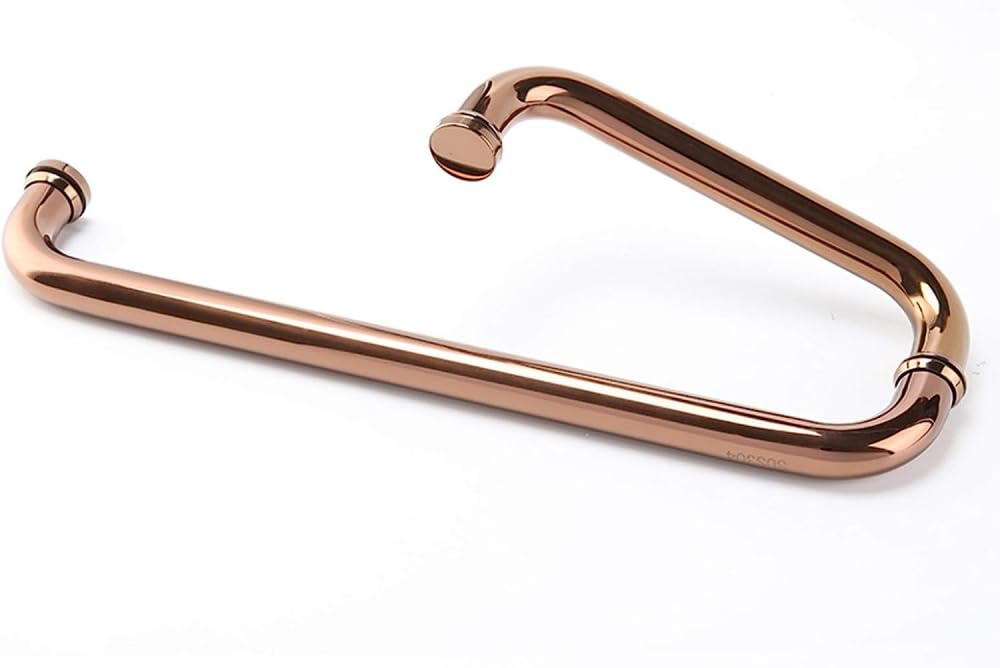 Polished 304 Stainless Steel Round Shower Door Handle Replacement - Gold Push Pull Handle for Shower Enclosures & Bathroom Single Doors | Perfect for Modern Bathroom Renovations & Spa-Like Upgrades