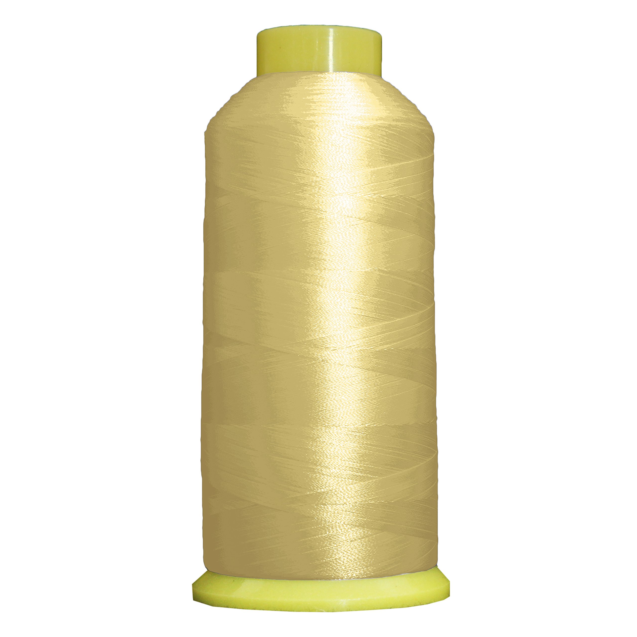Threadart Large 5000m Polyester Machine Embroidery Thread Cone - 40wt (5500 Yards) | Compatible with Janome, Bernina & Most Sewing Machines | No.151 Pale Yellow | Perfect for Quilting, Embroidery & Professional Sewing Projects