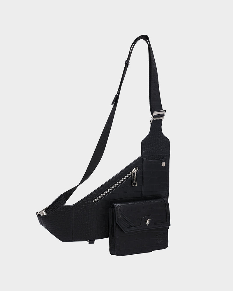 Blast Off Sling Bag - Lightweight Crossbody Shoulder Bag for Men & Women, Durable Nylon Travel Sling Pack with Adjustable Strap - Perfect for Hiking, Commuting, and Everyday Use (Black)