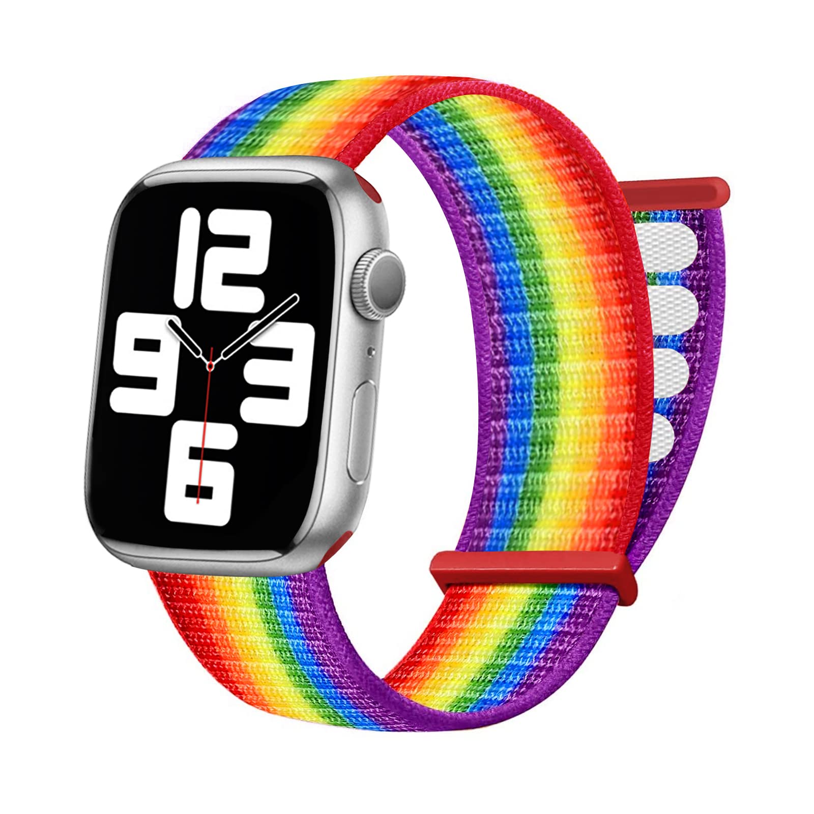 Durable Nylon Sport Loop Band Compatible with Apple Watch Series 1/2/3/4/5/6/7/8/SE - Soft & Adjustable Strap for Workout, Running & Everyday Wear