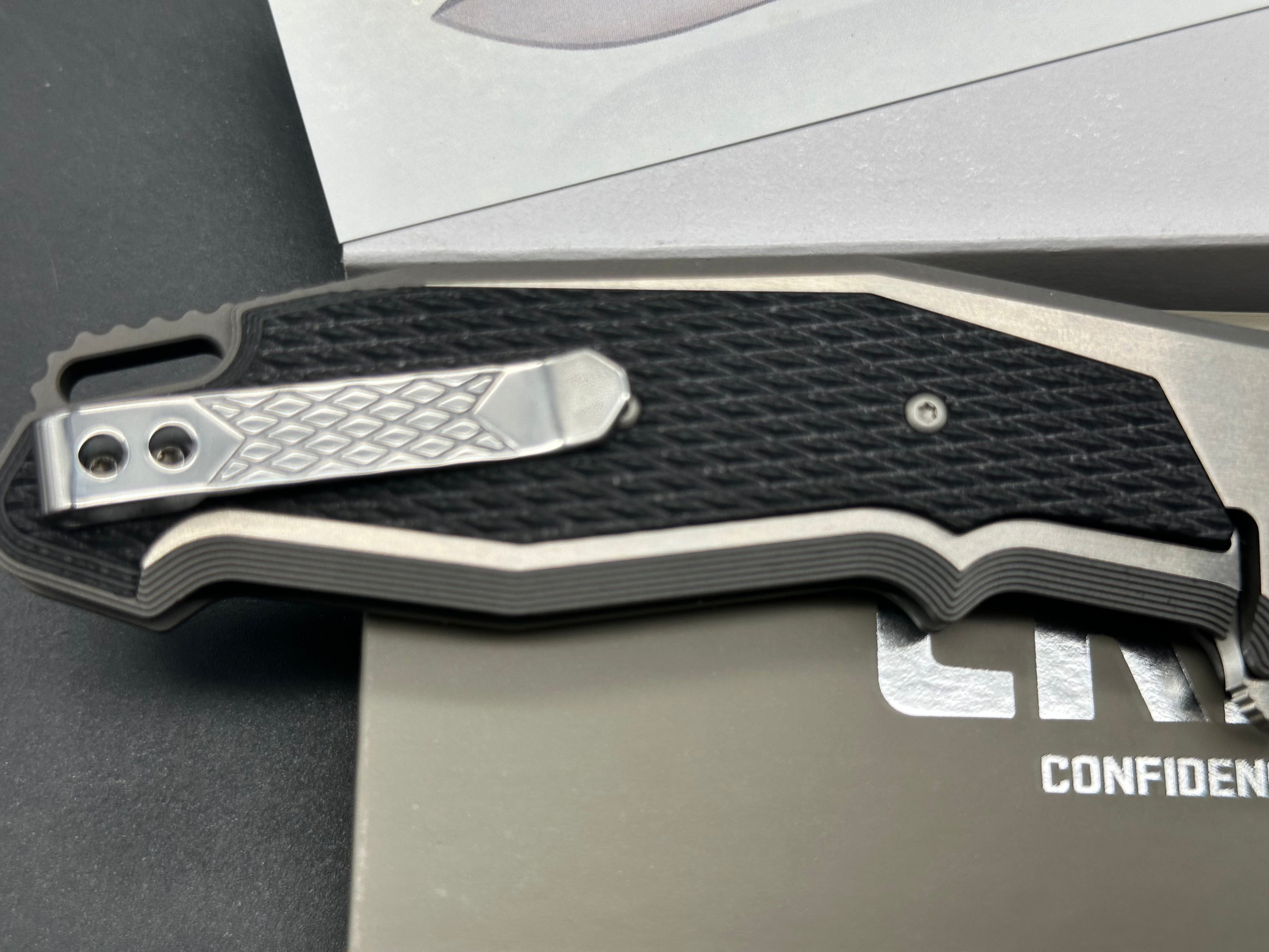 CRKT Panache Folding Knife - Ken Onion Design, Limited Edition 491/550, CTS XHP Stainless Steel Blade, Titanium Handle with Carbon Fiber Inlays - EDC, Outdoor, Camping & Survival Gear