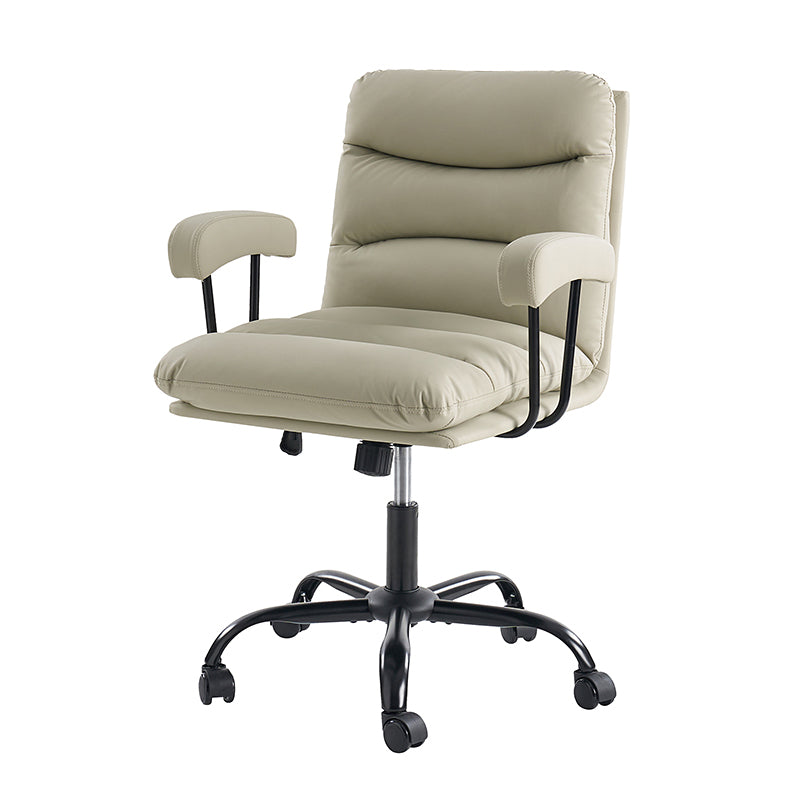 Anselm Modern Ergonomic Faux Leather Office Chair - Adjustable Swivel Desk Chair with Lumbar Support for Home & Office Workspace