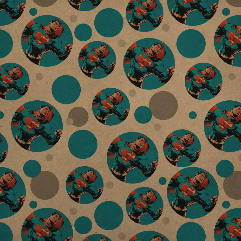 Superman Character Premium Kraft Gift Wrap Roll - Eco-Friendly Wrapping Paper for Birthdays, Holidays & Special Occasions - Perfect for Comic Book Fans & Superhero Lovers