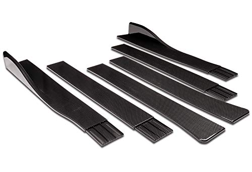 3PCS Front Bumper Body Kit Spoiler Lip + 6PCS Side Skirt Extensions Splitters Diffuser for 2015-2017 Toyota Camry - Carbon Fiber Look (86