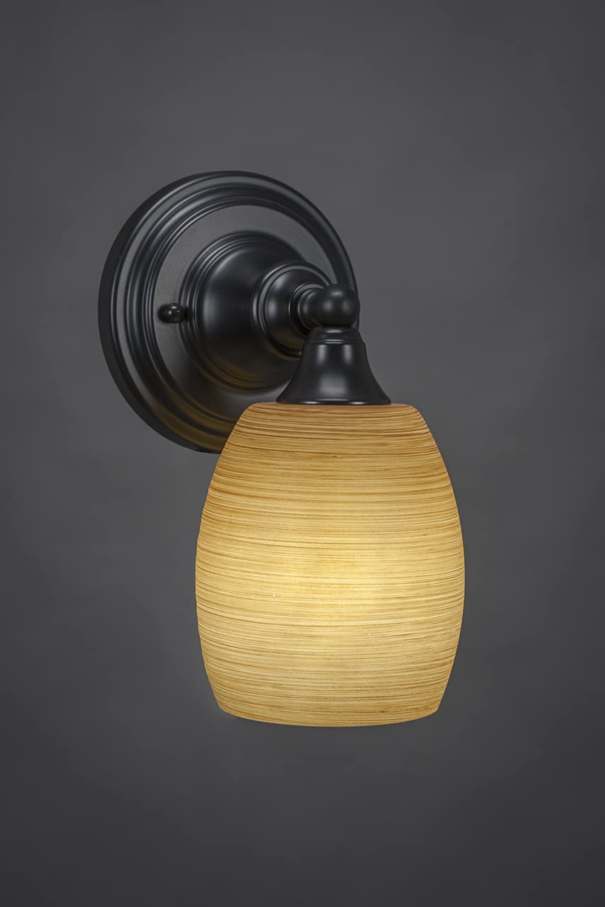 Toltec Lighting Matte Black 1 Light Wall Sconce - Modern Indoor/Outdoor Wall Light Fixture for Bedroom, Living Room, Patio, and Hallway (Model 40-MB-625)