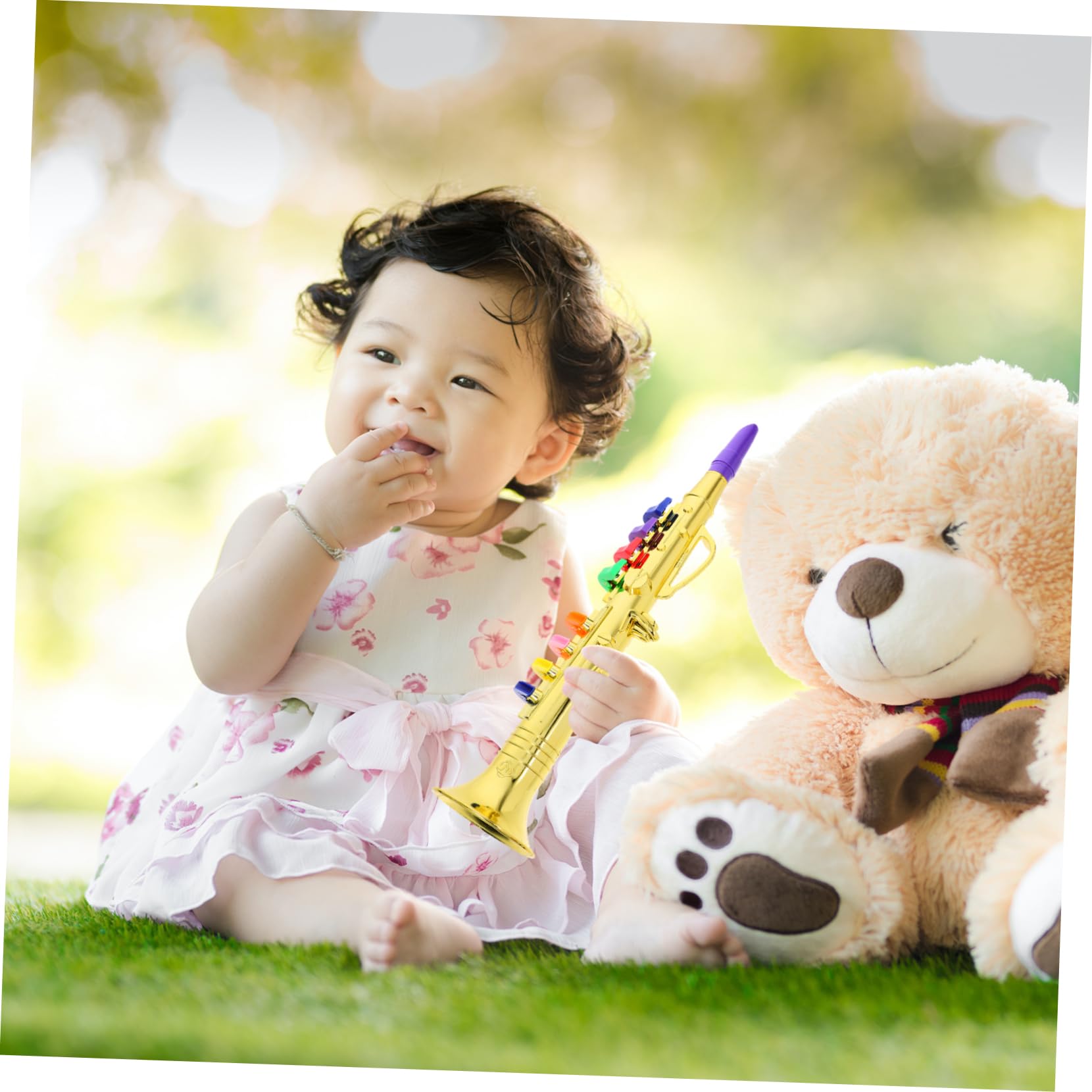 iBasenice 3-Piece Musical Toy Saxophone Set for Kids - Plastic Imitation Saxophone Instrument, Fun Educational Gift for Children | Perfect for Birthday Parties, Music Lessons & Pretend Play