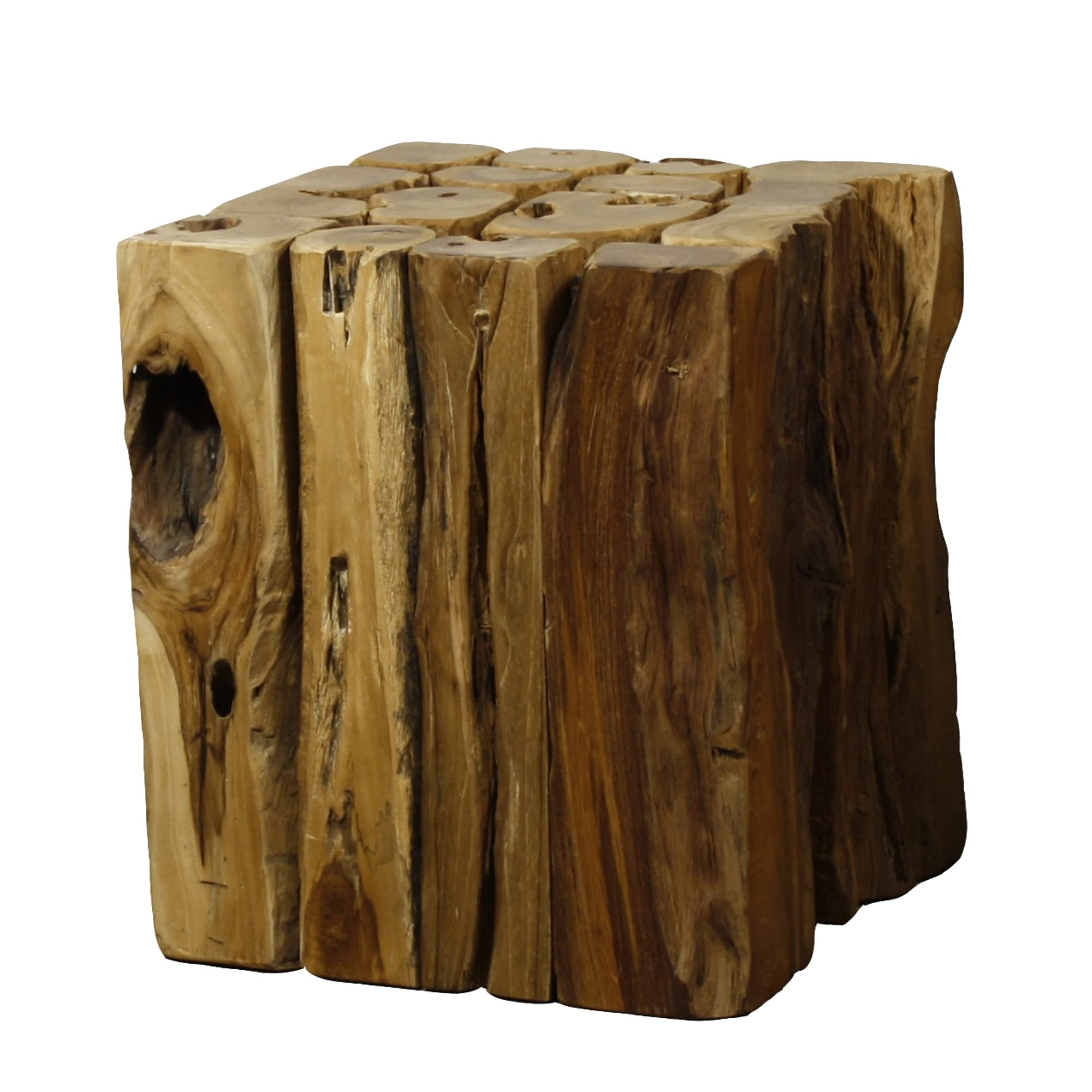 Rustic Wooden Branches Side Table or End Table - Handmade Natural Wood Accent Table for Living Room, Bedroom, or Patio Decor