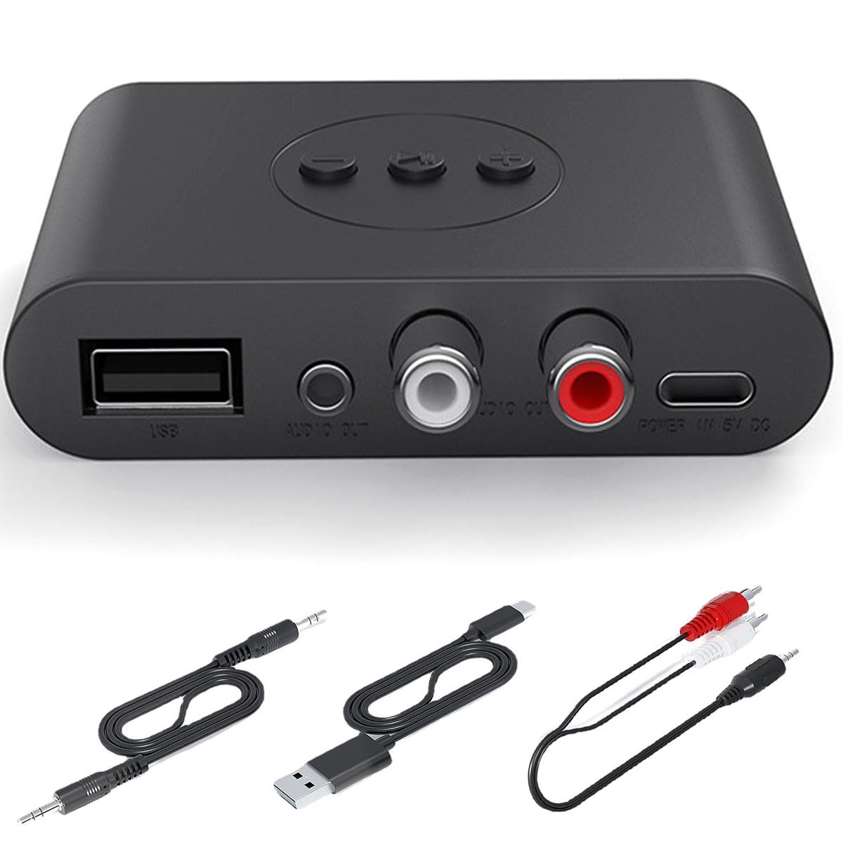 Bluetooth 5.2 Audio Adapter - Wireless Music Streaming Receiver with USB Port for Smartphones, Tablets, Car Speakers & Headphones | Home Theater, Office & Car Audio System Upgrade