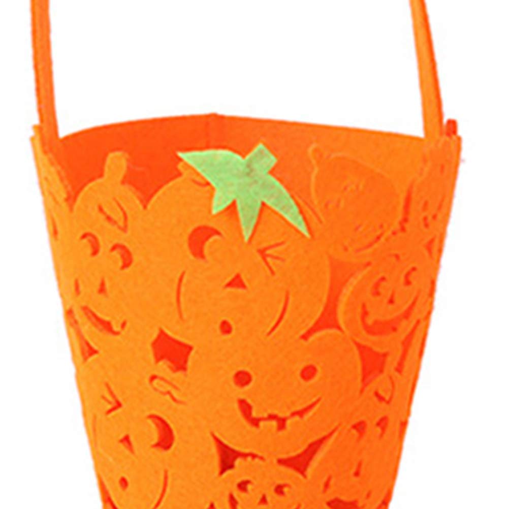 Halloween Candy Bucket - Pumpkin Trick or Treat Tote Bag with Hollow Out Design for Halloween Party Favors, Trick-or-Treating & Prom Props - Perfect for Kids Costume Accessories & Candy Collection